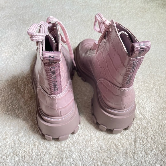 SCHUTZ lilac croc leather combat boot - Picture 4 of 5